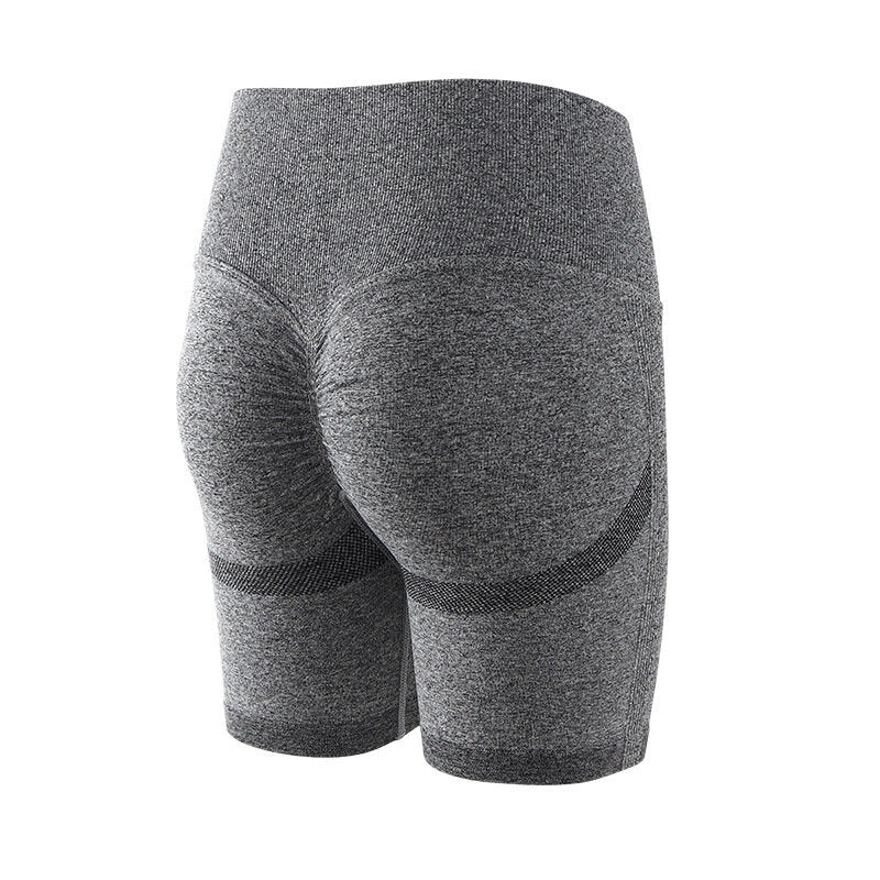 Yoga-Shorts mit hoher Taille für Damen – Nylon-Spandex, Po-Lift, atmungsaktiv, für Fitnessstudio-Workout, Laufen, Sommer-Activewear