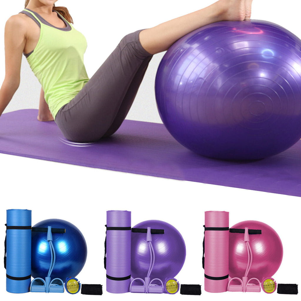 3Pcs/Set Body Shaping Fitness Yoga Ball + Yoga Mat Pad + Pedal Puller –  7healthwell