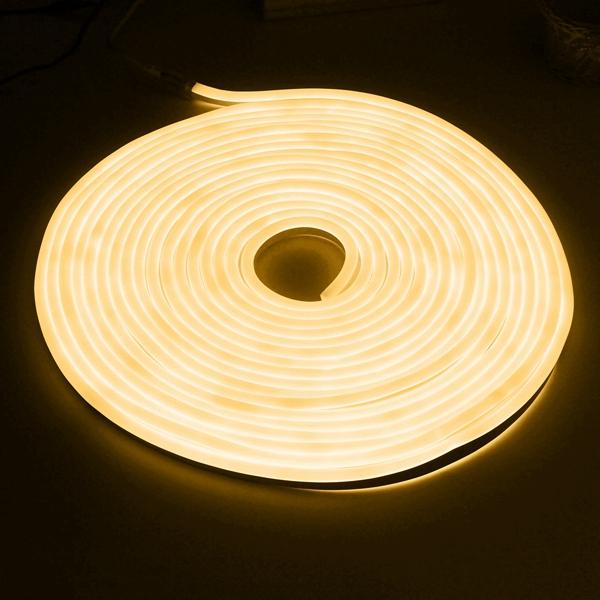 15M 2835 LED Flexible Neon Rope Light - Waterproof 110V Xmas Outdoor Strip