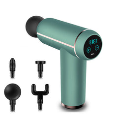 LCD 6/32 Speed Electric Percussive Massage Gun - Mini Sport Muscle Massager Pain Relief Device with 4 Heads