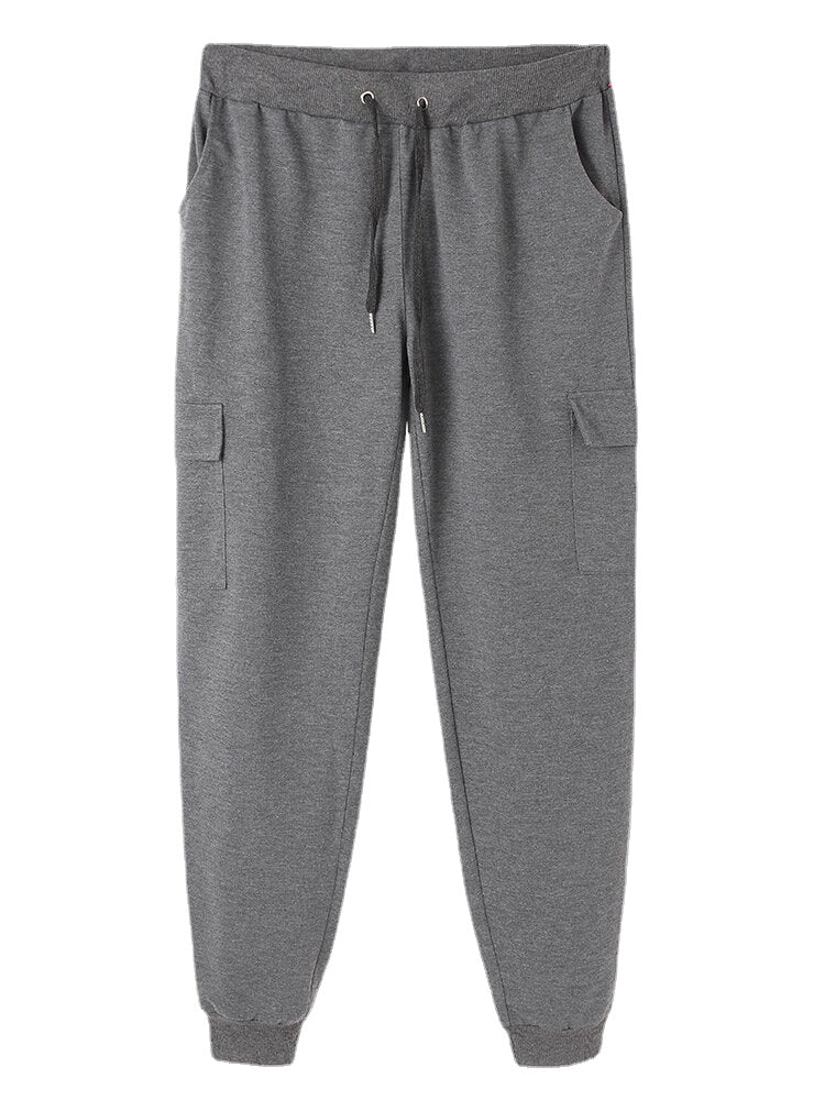 Jogginghose aus Baumwolle mit mehreren Taschen und Kordelzug für Herren - einfarbig
