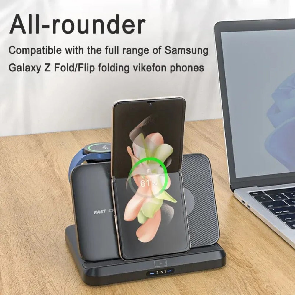 Foldable Wireless Charger Stand for Samsung Galaxy Z Fold 5/4/3, S23 Ultra, Watch 6/5, Buds2