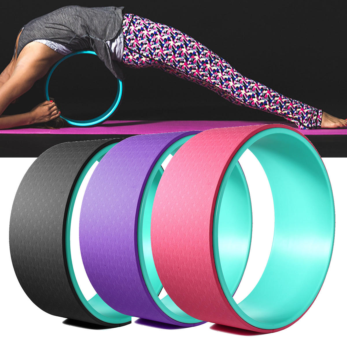 33x13cm TPE Muskel Entspannung Yoga Ring Ab Rad Roller für Zurück Bend Fitness