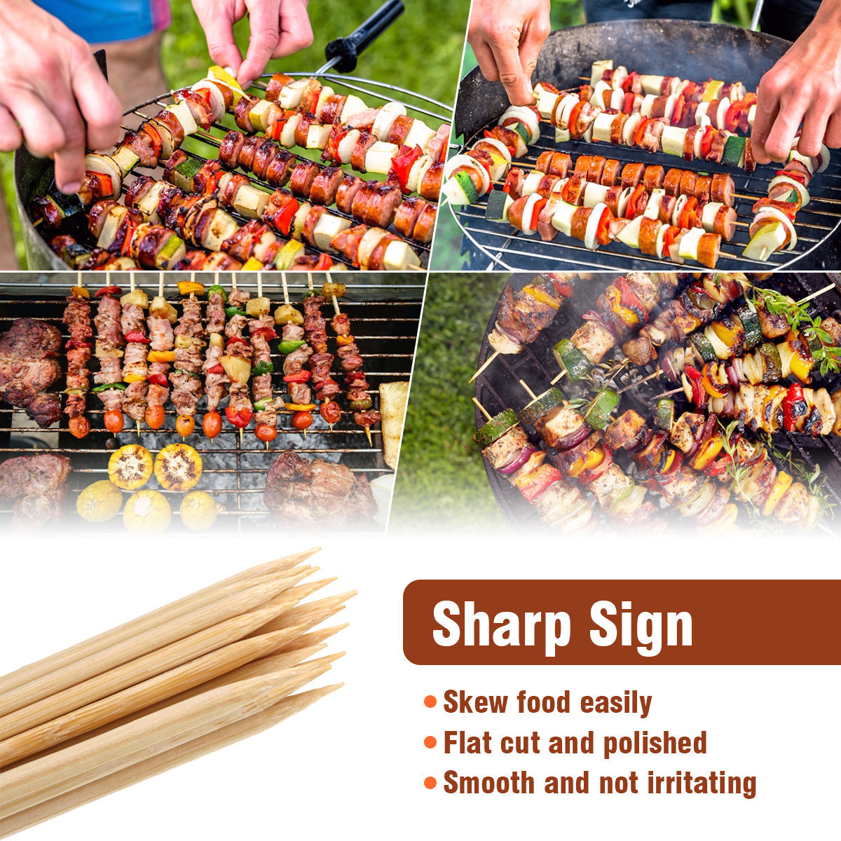 Extendable BBQ Roasting Sticks with Wooden Handle - Smores Kit for Fire Pit