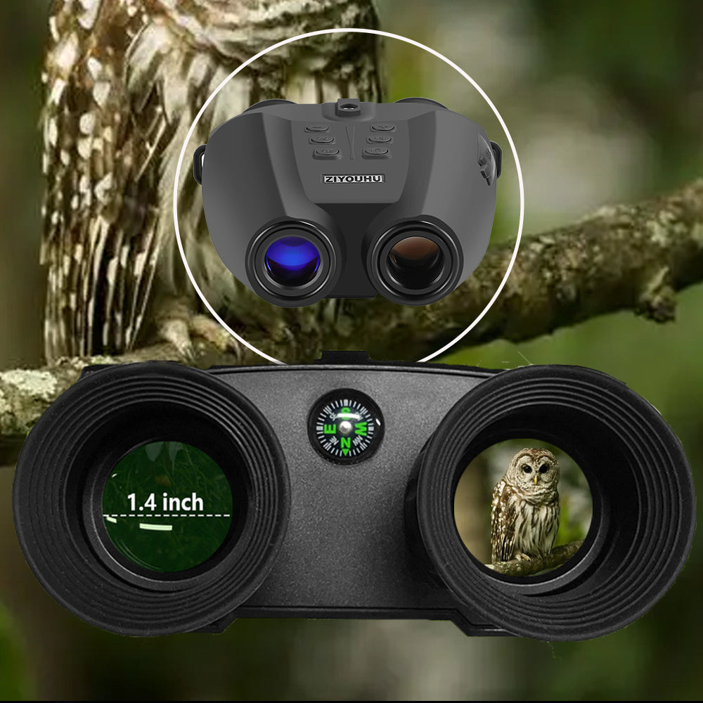 Dual Tube Night Vision Scope, 300m Infrared, 2.5k Ultra HD, Head-mounted Hunting Telescope