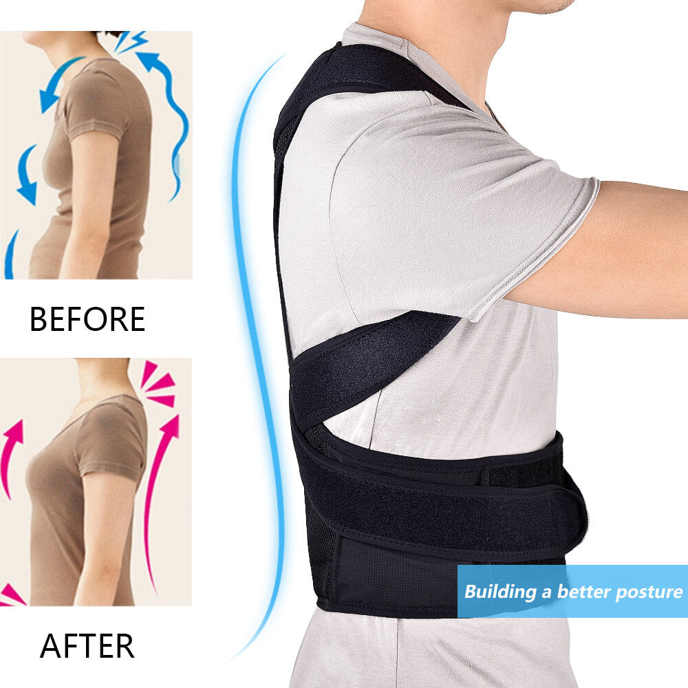 Adjustable Back Support Belt - Posture Corrector for Shoulder, Lumbar, and Spine Protection