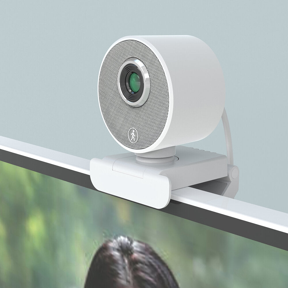 1080P USB-Webcam mit 360-Grad-Panoramablick, Stereomikrofon für Live-Streaming auf Desktop und Laptop