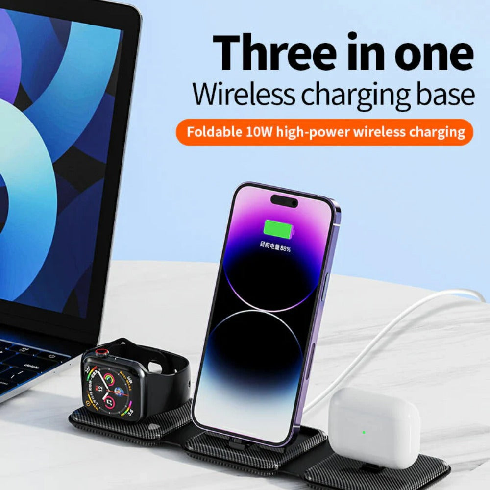 Fast Wireless Charger Pad for iPhone 13/14/Pro/Max, iWatch, AirPods, and Qi-Enabled Devices