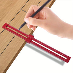 Adjustable 300mm Woodworking Ruler with Slide Stops - Metric & Inch Scale