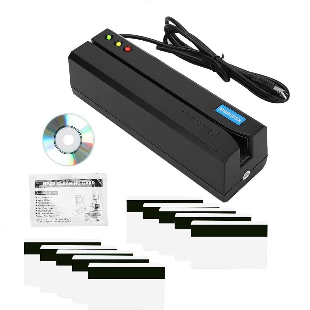 USB Card Magstripe Reader Writer with Built-in Adaptor for Windows MSR206 MSR X6 MSRX6BT