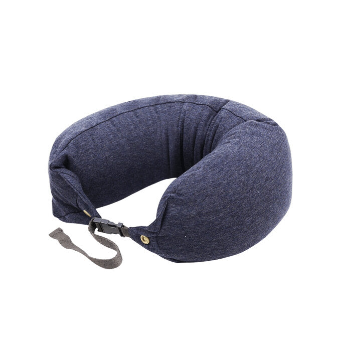 Multi-functional U-shaped Travel Neck Pillow with Buckle - Soft and Protective Microparticles