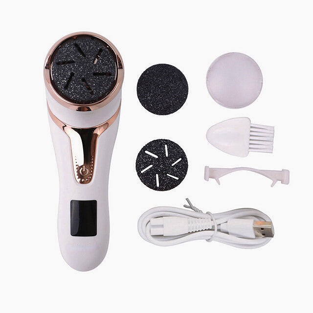 Rechargeable Electric Foot Peeler Pedicure Callus Remover with LCD - Exfoliating Vacuum Cleaner and Grinder