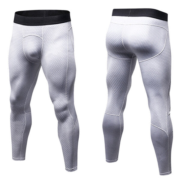 PRO Fitness Herren Quick Dry Stretch Lauftights - 3D-bedruckte Freizeithose