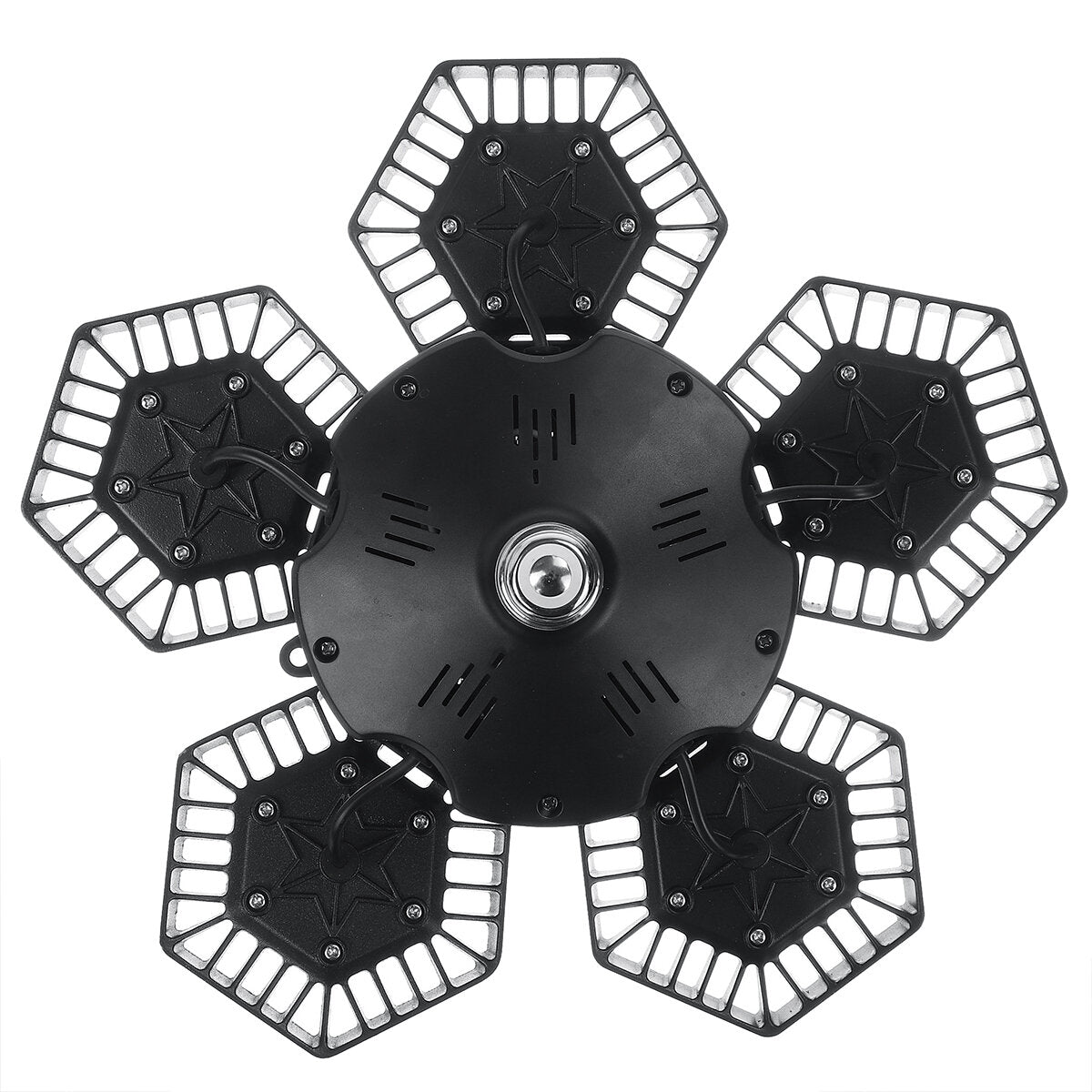 200W E27 LED Faltbare Garagenleuchte mit Lüfterflügeln für Werkstatt, Fitnessstudio und Decke