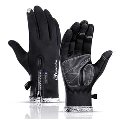 Winter Warm Fleece Windproof Non-slip Touch Screen Gloves for Skiing, Riding, and Motorcycling