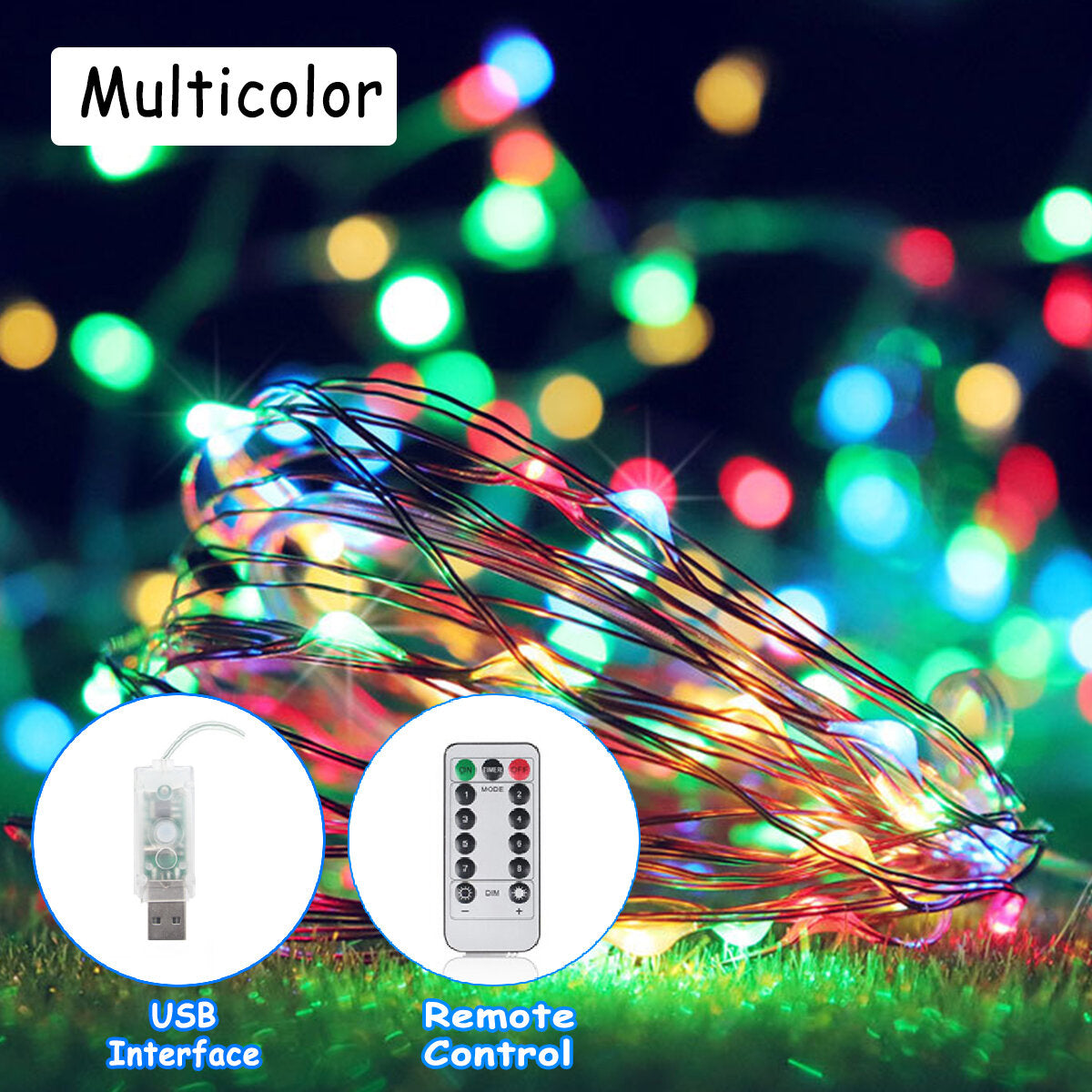 5M 50 LED String Lights - Fairy Night Decor for Holiday, Christmas, Wedding