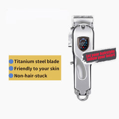 Retro All-Metal Cordless Electric Hair Trimmer - Portable Oil Head Clipper