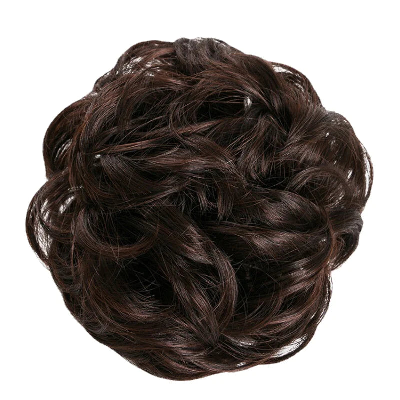 7 Colors Wavy Curly Messy Hair Bun Extensions - Donut Chignons Hairpiece Wig