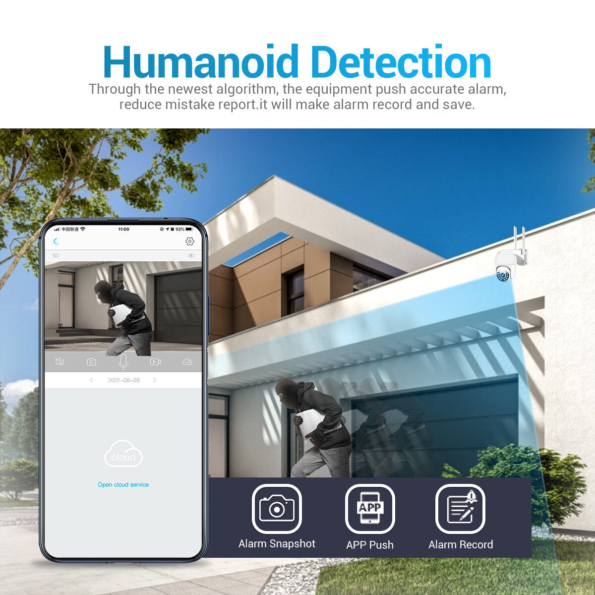 8MP Pan/Tilt AI Humanoid Detection WiFi IP Camera with Auto Tracking, Cloud Storage, Two-Way Audio, Night Vision, Waterproof