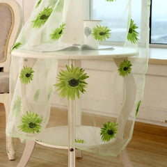 1x2m Sunflower Voile Sheer Curtain Panel - Transparent Window Room Divider Home Decor