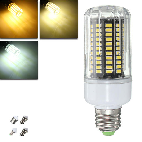 E27 E14 E12E E17 B22 15W 130 SMD 5736 LED Maisbirne Reines/Warmweiß Abdeckung AC85-265V