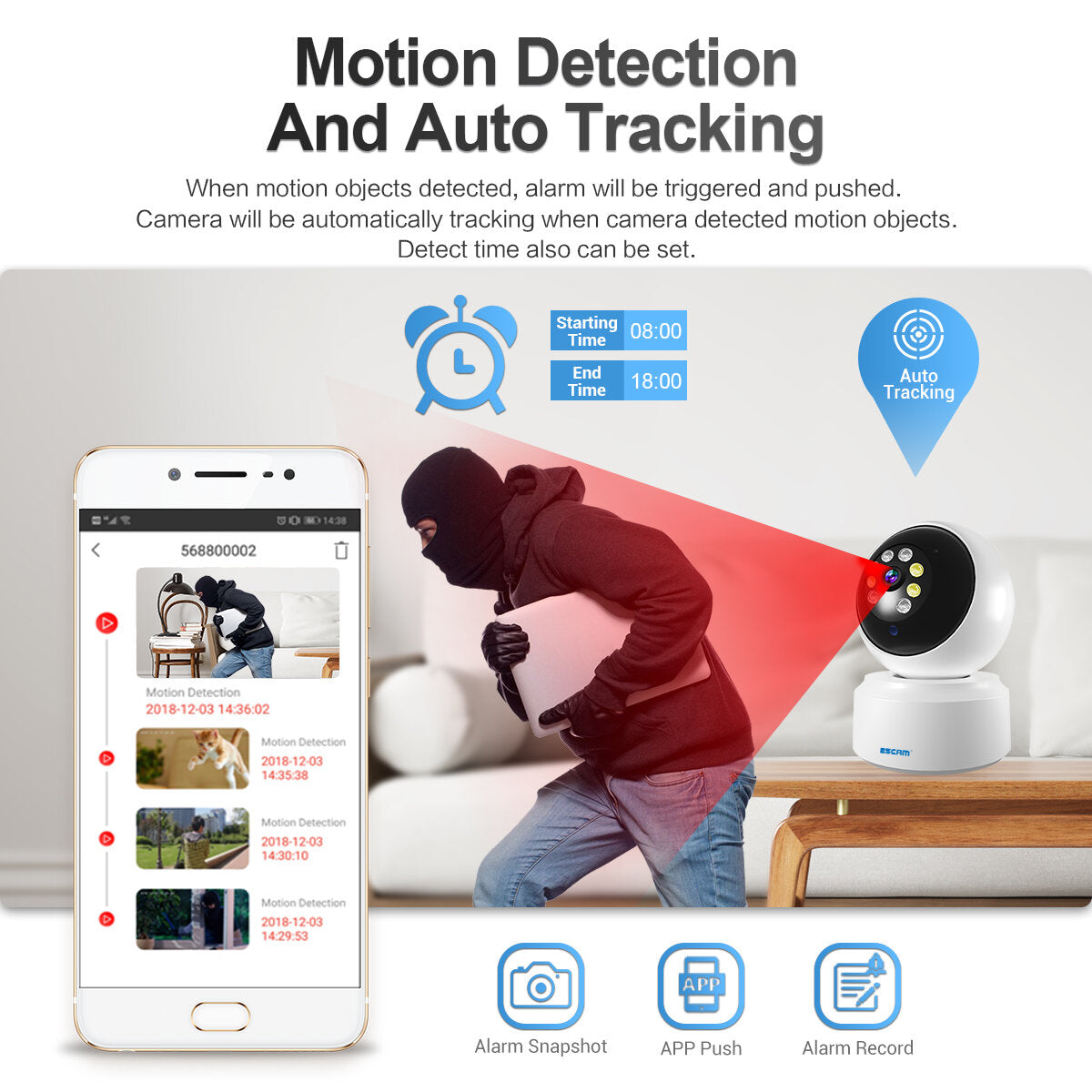 2MP 1080P 5G Dome WiFi IP Camera with Mobile Tracking, Cloud Storage, Two-Way Audio, Night Vision, Home Security CCTV