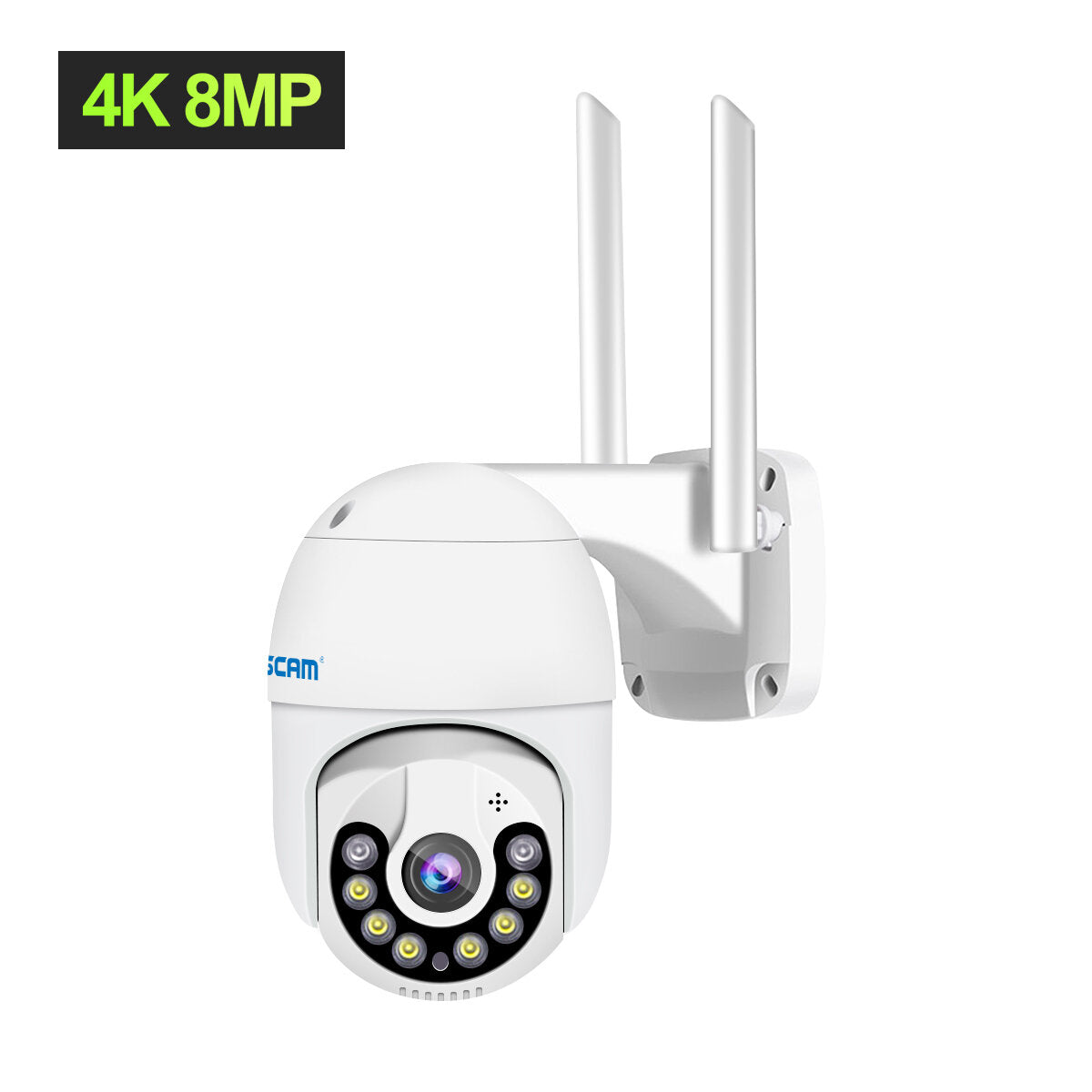 8MP Pan/Tilt AI Humanoid Detection WiFi IP Camera with Auto Tracking, Cloud Storage, Two-Way Audio, Night Vision, Waterproof