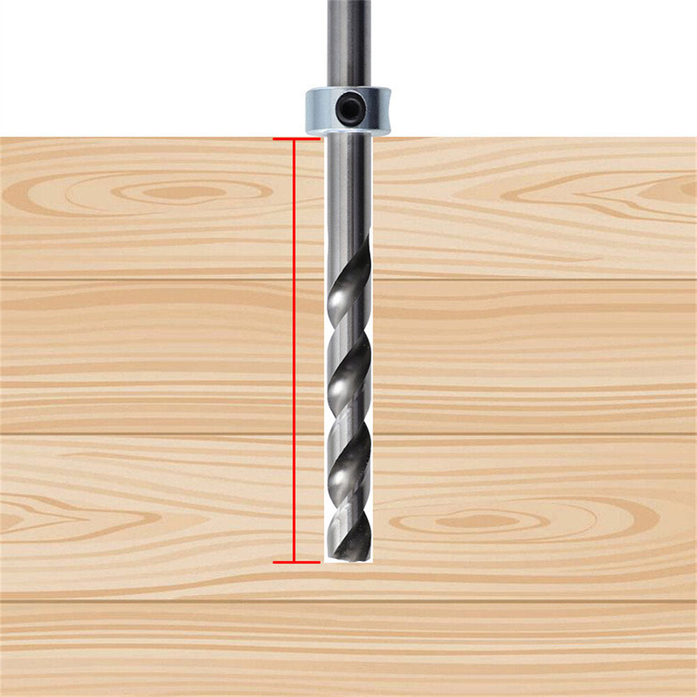 Magnetic Aluminum Depth Stop Collar Locator - Woodworking Gauge for Drill Bit & Saw Blade Height