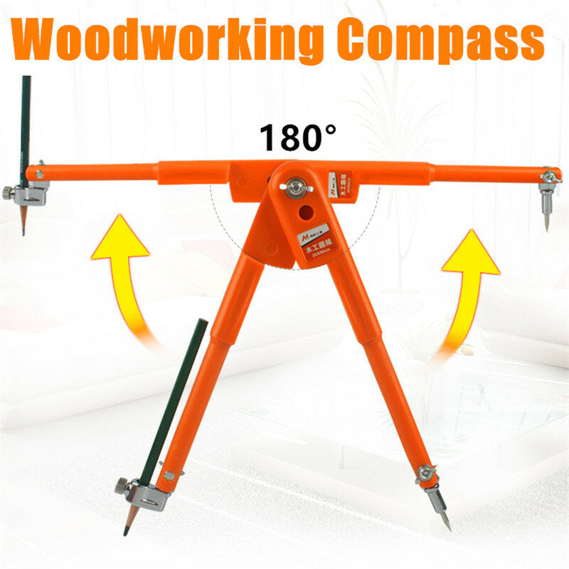 Precision Carpenter Pencil Compass - Adjustable 45/75cm Diameter for Woodworking