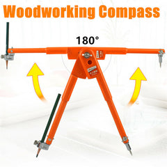 Precision Carpenter Pencil Compass - Adjustable 45/75cm Diameter for Woodworking
