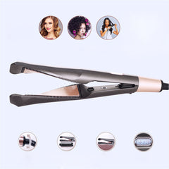 2-in-1 Far-Infrared Hair Straightener & Curler with LCD Display, PTC Heating, Anti-Scalding, One-Button Lock