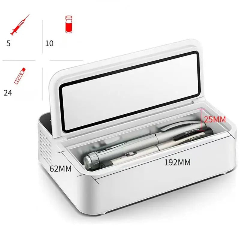 Portable Insulin Mini Fridge | Car USB Medicine Cooler | Private Pill Dispenser for Family Travel