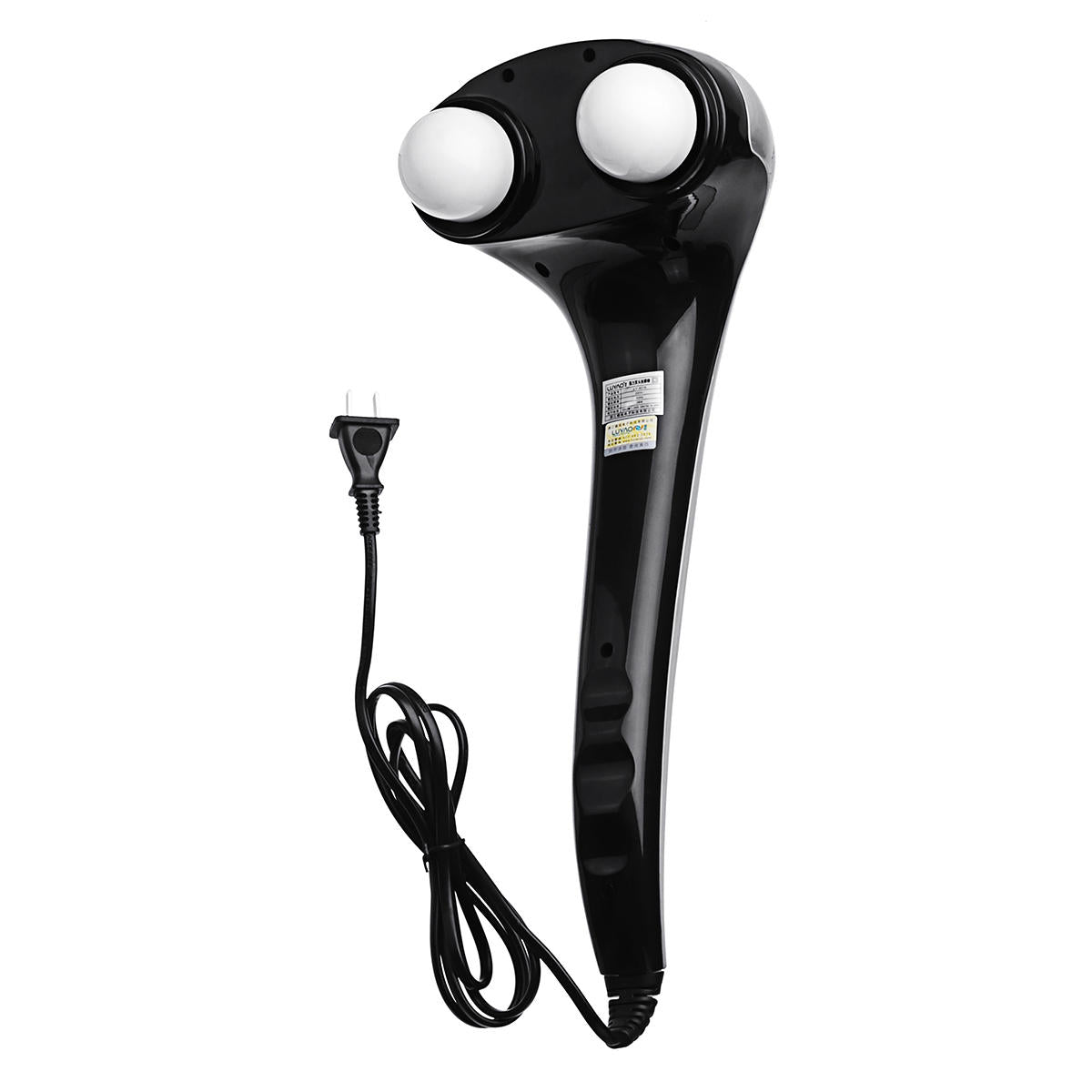 Double Head Handheld Electric Massager with 3 Interchangeable Nodes & Variable Speed for Deep Percussion