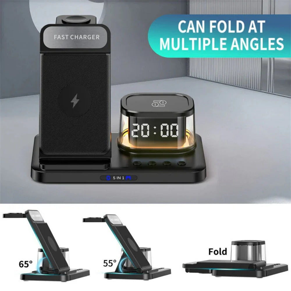 15W Fast Wireless Charger Stand for iPhone, Huawei, Xiaomi, Apple Watch, and AirPods