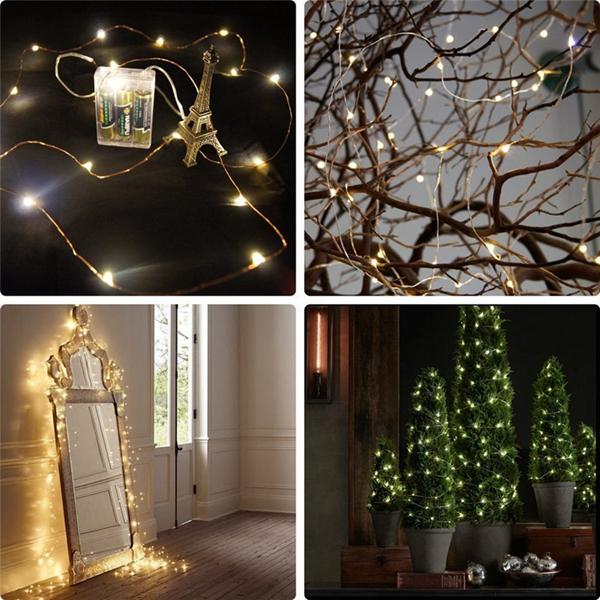 10M 100 LED Battery Operated Silver Wire Fairy Lights with Remote - Christmas Decor