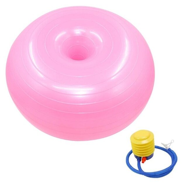 50cm Anti-Burst Donut Yoga Ball with Pump - Anti-Slip Fitness, Pilates, Gym, Massage Exercise Ball