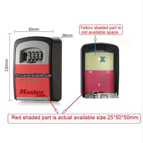 Outdoor Wall Mount Combination Lock Key Safe Box - Hidden Keys Storage for Home & Office Security