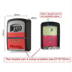 Outdoor Wall Mount Combination Lock Key Safe Box - Hidden Keys Storage for Home & Office Security