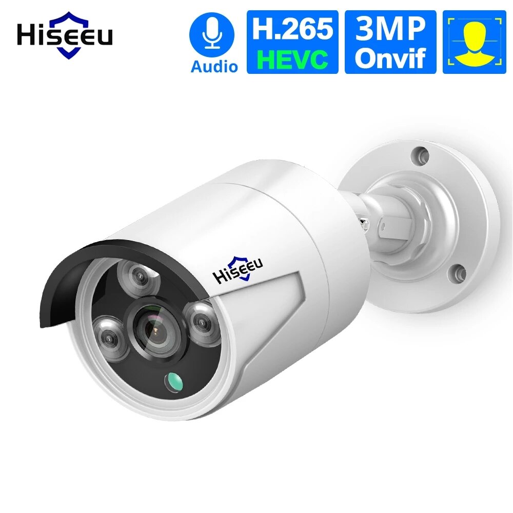 3.0MP POE Mini Bullet IP Camera, ONVIF P2P, IP66 Waterproof, Outdoor, IR CUT, Night Vision