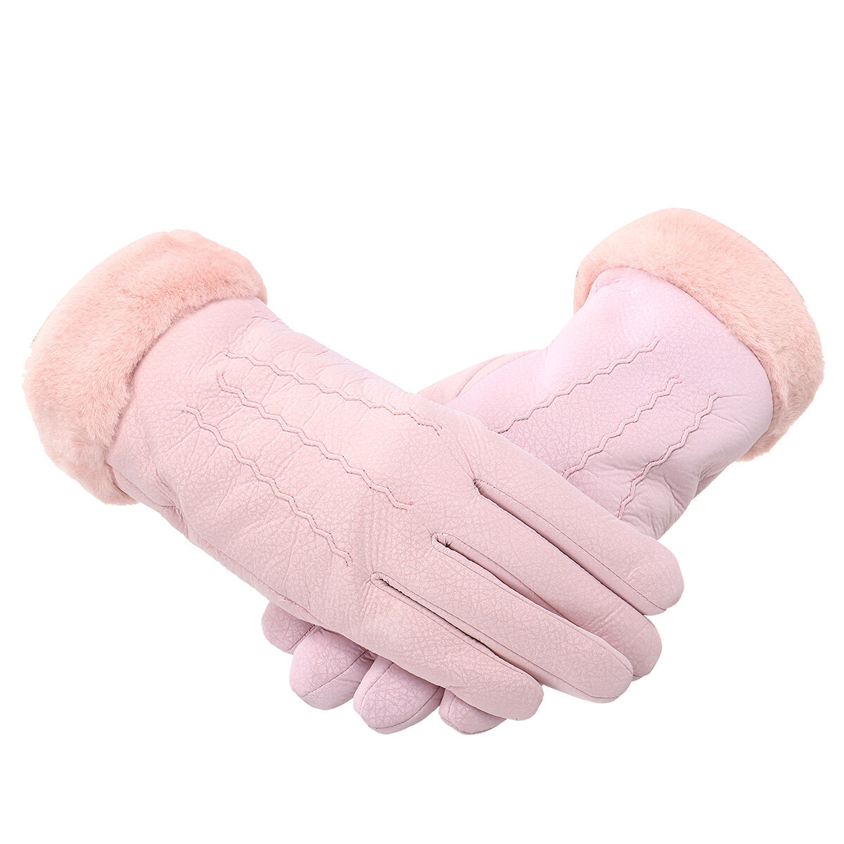 Women's Velvet Touch Screen Winter Gloves - Warm, Windproof, Wool Mittens