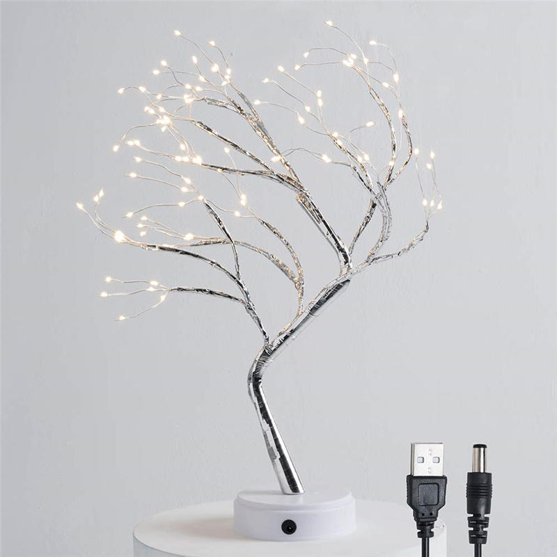 108 LED USB Copper Wire Firefly Tree Touch Control Night Lamp - Christmas String Light Holiday Decoration