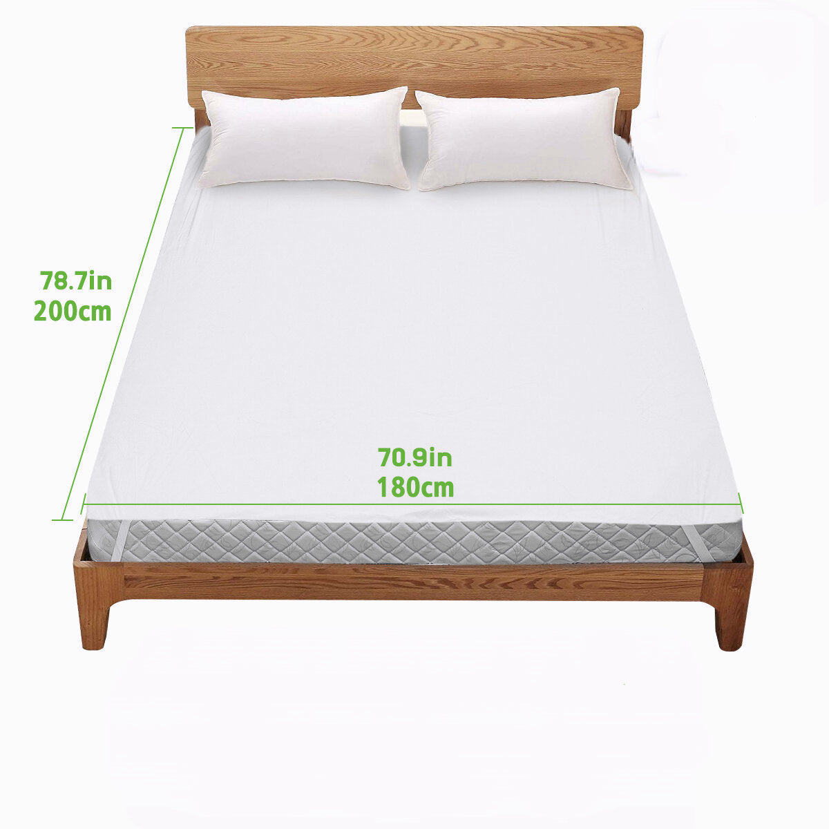 Wasserdichter Matratzenschoner aus Bambus – Spannbettlaken aus weicher Baumwolle, Kingsize 180 x 200 cm