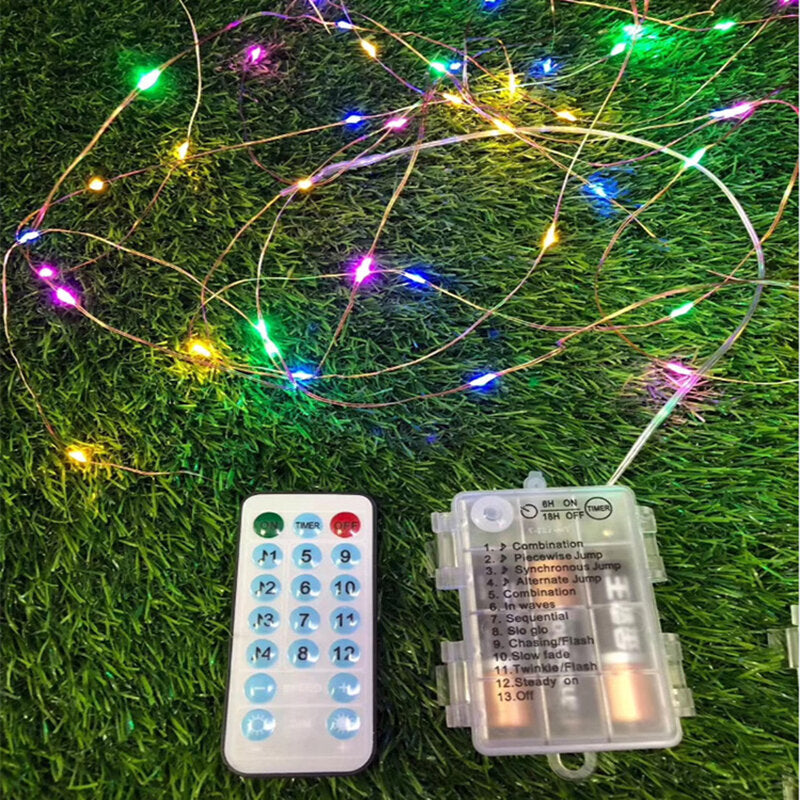 16.4FT/32.8FT 50/100 LED Music String Lights, Battery Powered, Waterproof, Remote Control, Home Party Decor