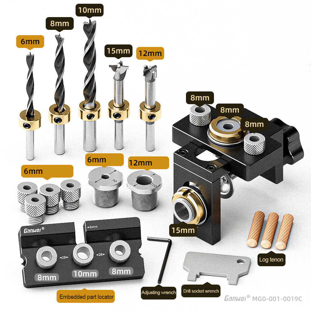 3-in-1-Stempelsucher – Aluminium-Holzbearbeitungswerkzeug, Klemmbereich 0–52 mm, Skalenmarkierungen