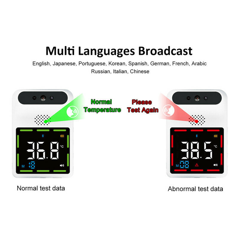 Wall-Mounted Non-Contact IR Infrared Forehead Thermometer with LCD Display and Fever Alarm