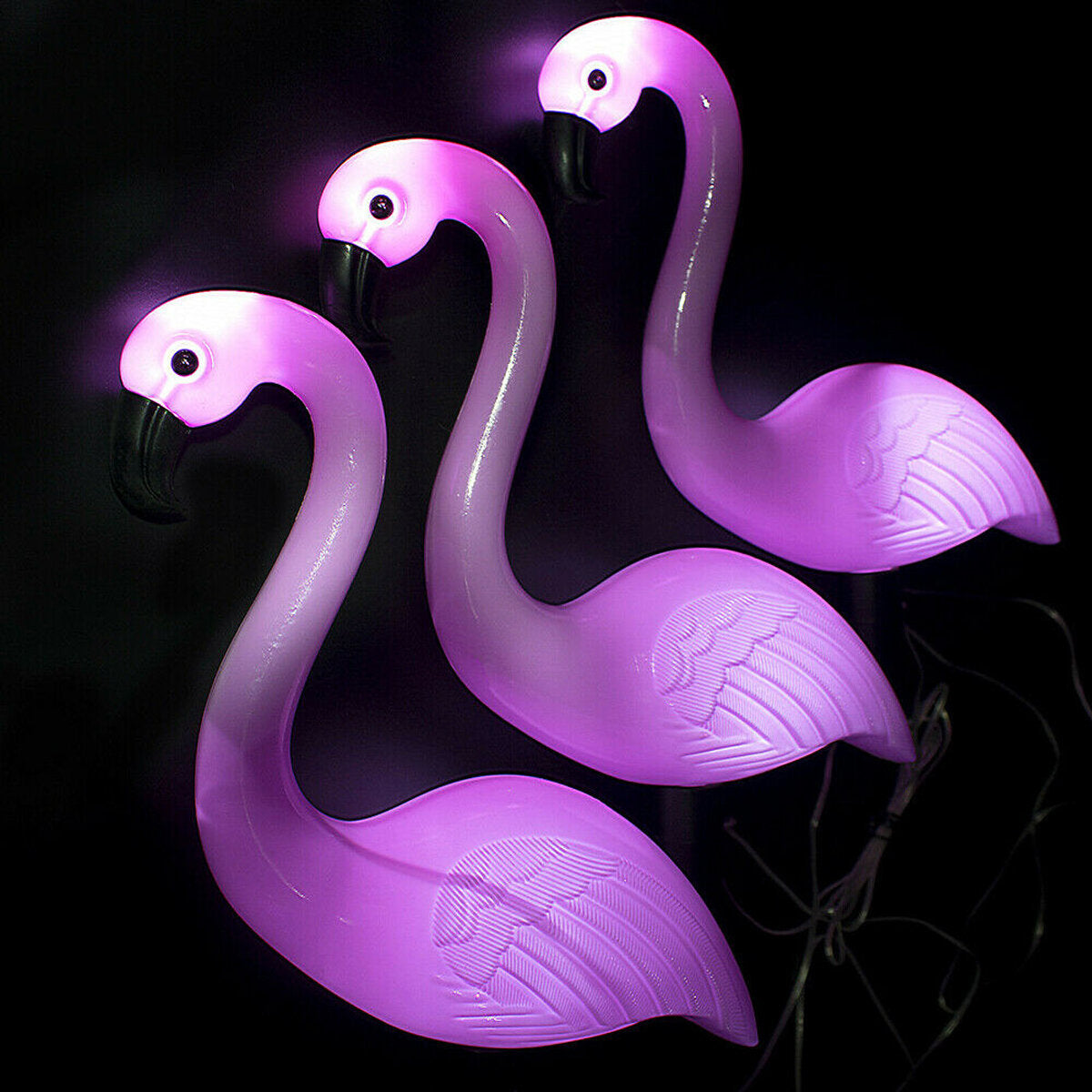 1/3Pcs Pink Flamingo Solar Garden Stake for Lawn, Patio, Yard, Walkway, Landscape Path