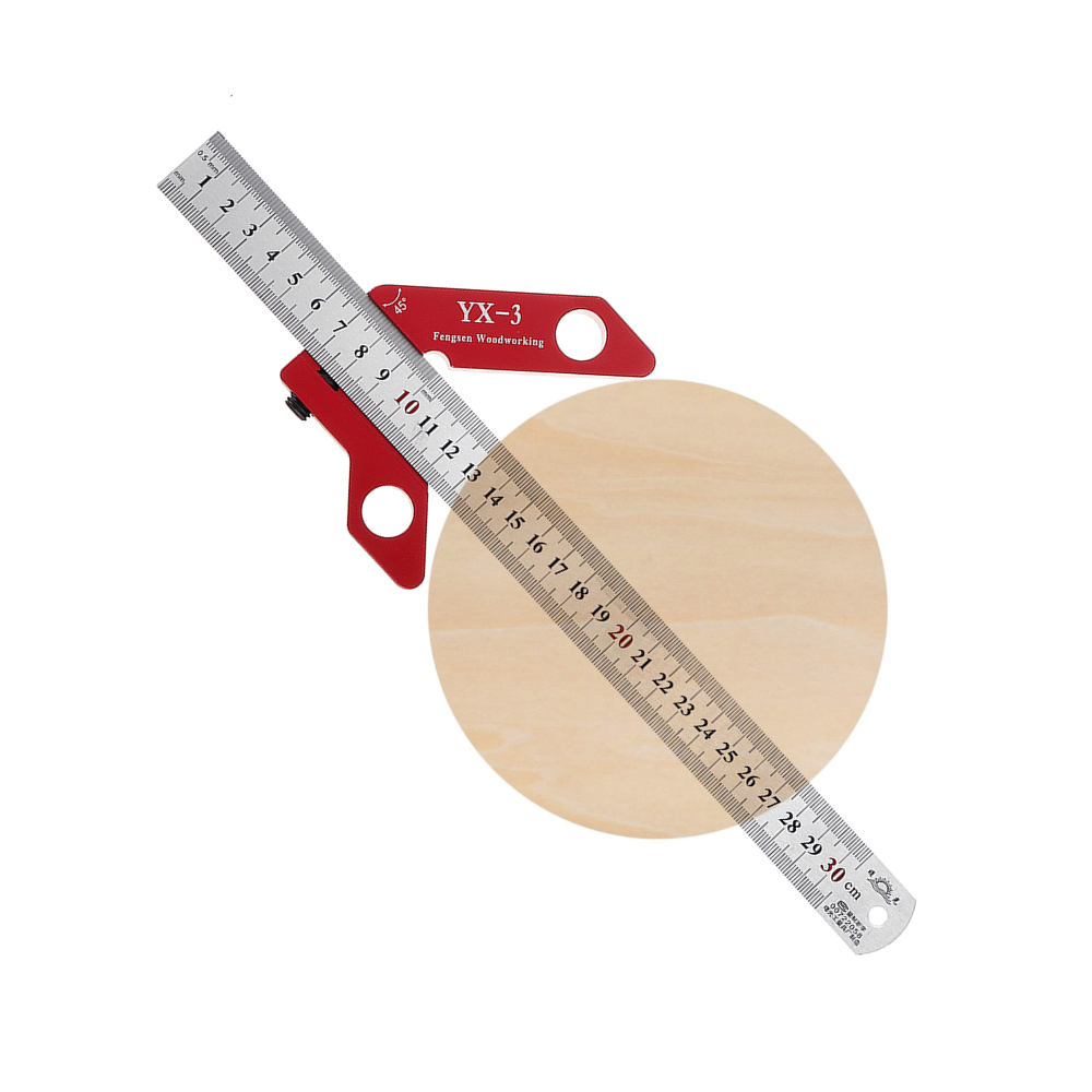 Woodworking Square Center Scriber - 45 & 90 Degree Angle Marking Tool with Ruler