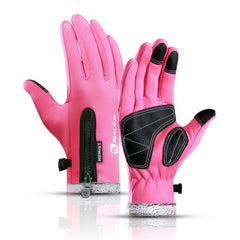 Winter Warm Fleece Windproof Non-slip Touch Screen Gloves for Skiing, Riding, and Motorcycling