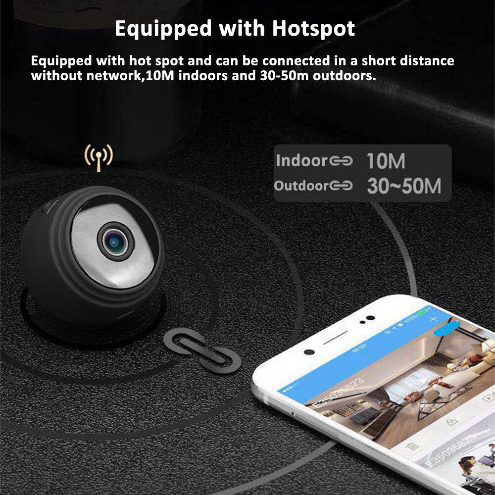 2PCS A9 1080P HD Mini Wireless WiFi IP Cameras with Night Vision for Home Security