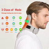 Red Light Therapy Neck Massager, Heated Vibration Wrap for Cervical Spine Pain Relief, Stiff Neck & Tension Support
